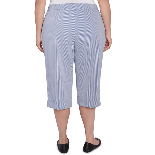 Plus Size Alfred Dunner Land of the Free Pinstripe Clamdiggers