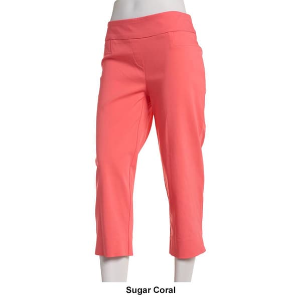 Womens Zac & Rachel Solid Millennium Pull On Cropped Pants