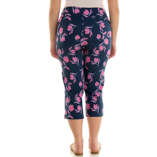 Womens Zac & Rachel Pull On Tulip Floral Millennium Capris