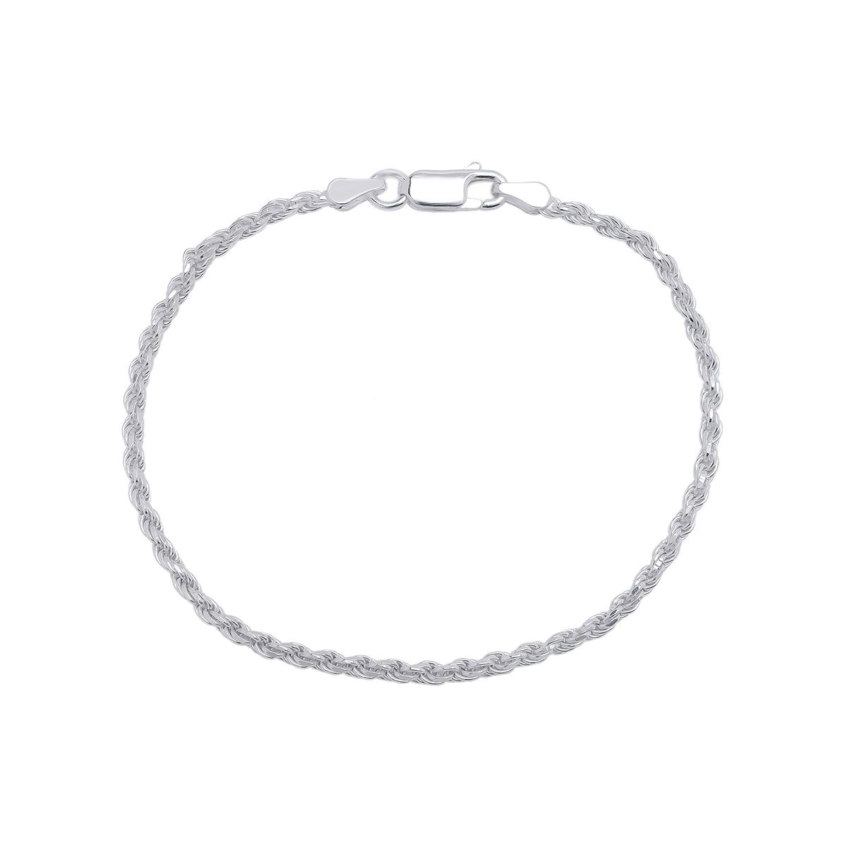 Sterling Silver DC Rope 7in. Chain Bracelet