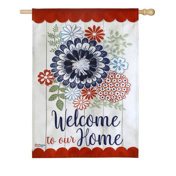 Evergreen Americana Floral Garden Flag - image 