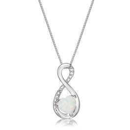 Gemminded Sterling Silver 6mm Heart Created Opal Pendant