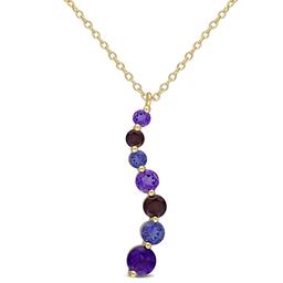 Gemstone Classics(tm) Amethyst Garnet Africa Pendant Necklace