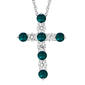 Gemstone Classics(tm) Lab Grown Emerald White Sapphire Cross Pendant - image 1