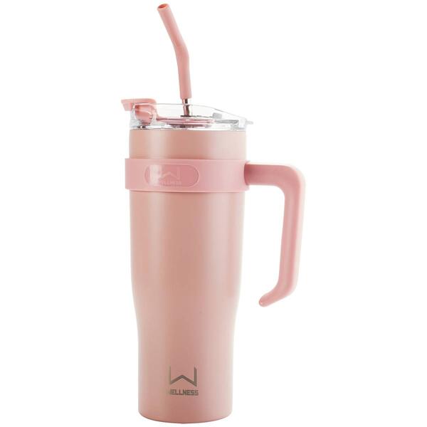 Wellness 40oz. Stainless Steel Tumbler w/ Straw - Pink - image 