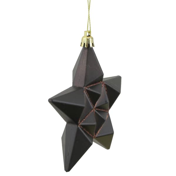 DAK 12ct. Matte Glittered Star Christmas Ornaments