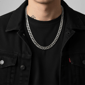 Mens Iron Saints 8mm Cuban Link Silver-Tone Necklace - image 5