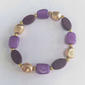 Ashley Cooper(tm) Shiny Gold-Tone/Blue/Purple Beaded Bracelet - image 1