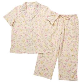 Womens Carole Hochman Short Sleeve Floral Capri Pajama Set