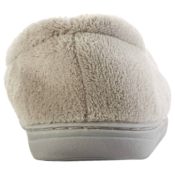 Womens Aerosoles Micro Terry Closed Back Slippers – Grey/Leopard