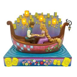 Jim Shore Disney Traditions Tangled Boat w/ LED Lanterns Figurine