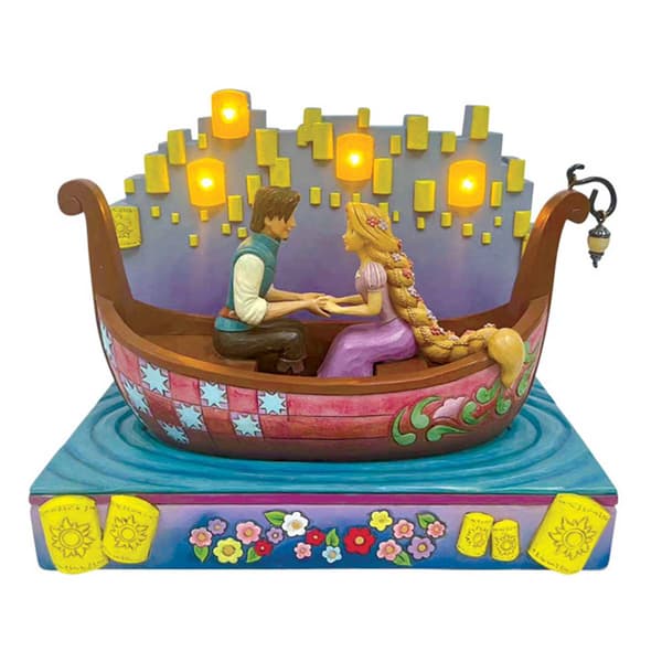Jim Shore Disney Traditions Tangled Boat w/ LED Lanterns Figurine - image 