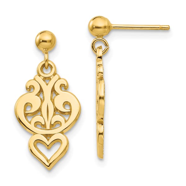 Gold Classics&#40;tm&#41; 14kt. Gold Fancy Dangle Earrings - image 