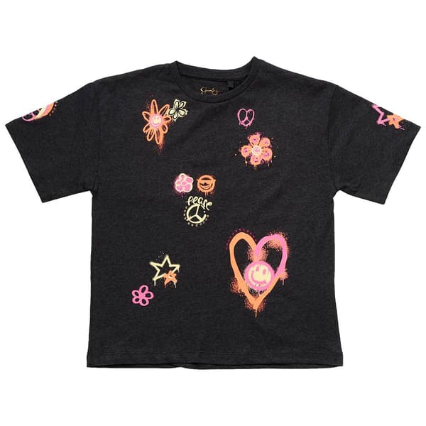 Girls &#40;7-16&#41; Jessica Simpson Short Sleeve Graffiti Graphic Tee - image 