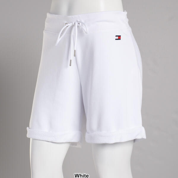 Womens Tommy Hilfiger Sport Embroidered Logo Terry Cuff Shorts
