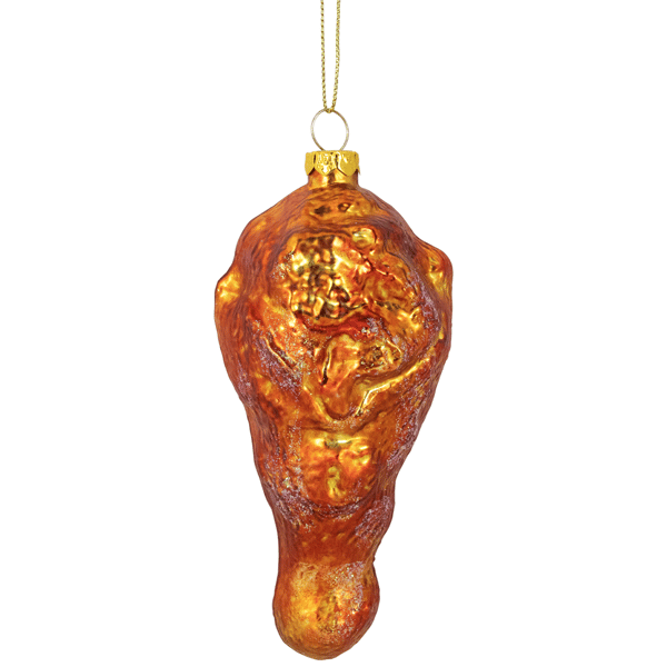 Northlight Buffalo Chicken Wing Drumette Glass Christmas Ornament - image 