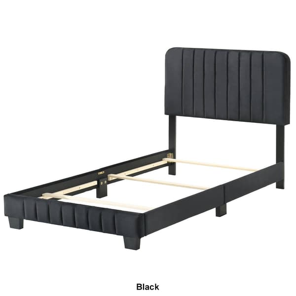 Passion Furniture Lodi Velvet Upholstered Tufted Bed Frame - Twin