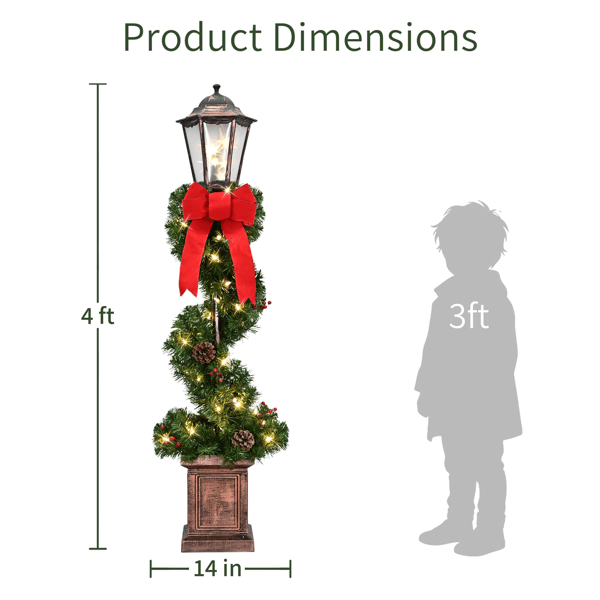 Puleo International 4ft LED Warm White Adorned Lamp Post Set of 2