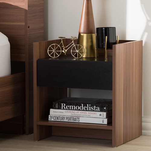 Baxton Studio Vanda 1 Drawer Nightstand - image 