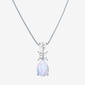 Gemstone Classics(tm) Silver Lab Grown Opal & Sapphire Pendant - image 1