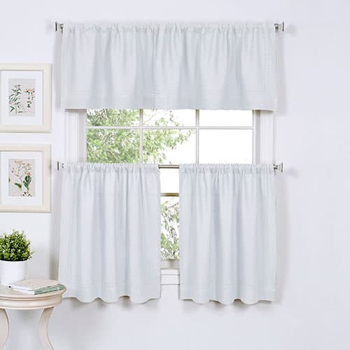 Elrene Cameron Kitchen Curtains - White