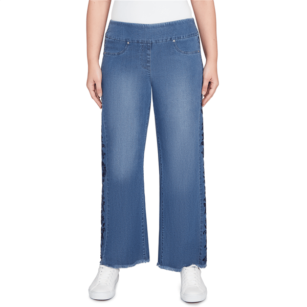 Plus Size Ruby Rd. Fall Flair Flocked Bootcut Ankle Jean