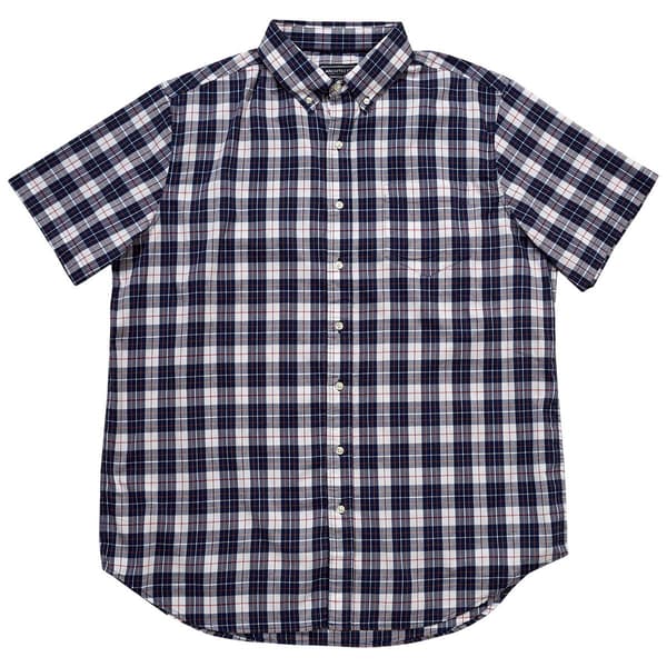 Mens Big & Tall Architect(R) Plaid Button Down Shirt-Insignia Blue - image 