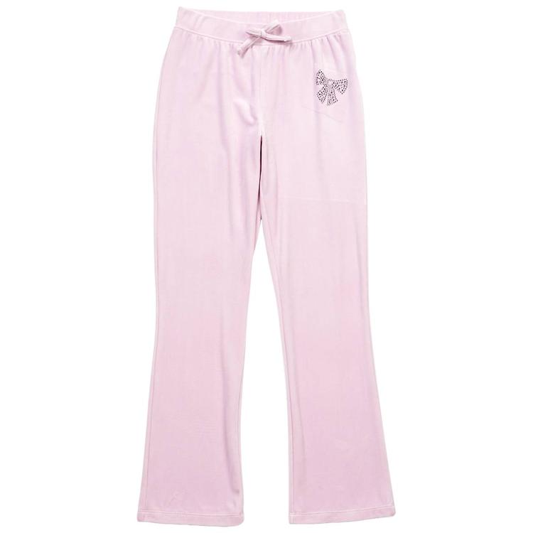 Girls (7-16) Star Ride(R) Rhinestone Bow Velour Flared Pants