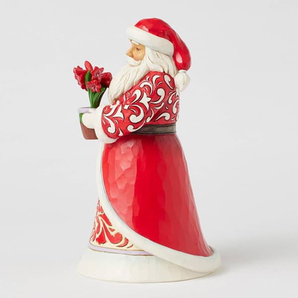 Jim Shore Santa with Blooming Amaryllis Christmas Figurine