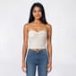 Juniors Pink Rose Floral Crinkle Knit Twist Tube Top - image 1