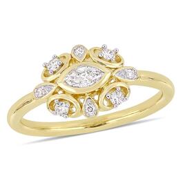 Diamond Classics&#40;tm&#41; 10kt. Gold 1/4ct. Diamond Floral Ring