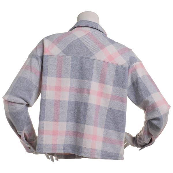 Juniors No Comment Plaid Long Sleeve Flannel Shirt