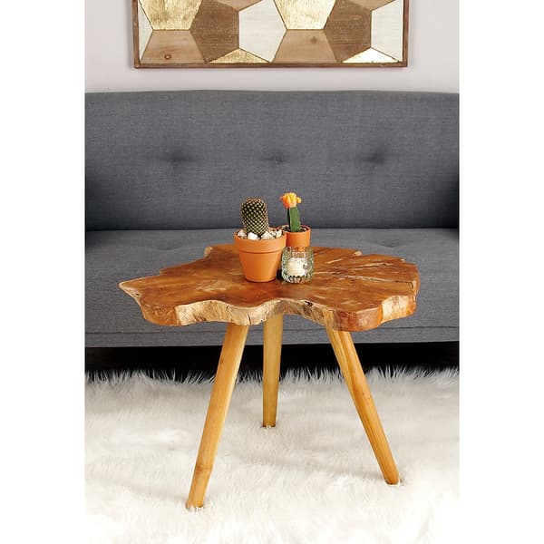 9th & Pike&#174; Brown Teak Accent Table