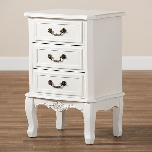 Baxton Studio Gabrielle Traditional French Country 3 Drawer Night