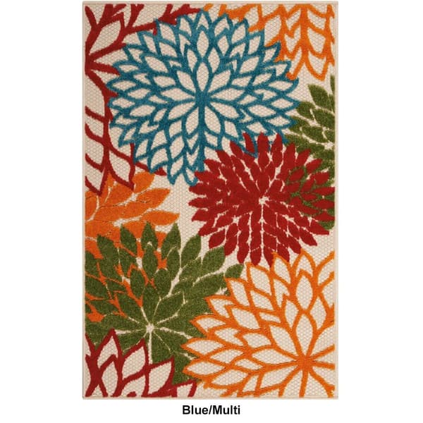 Nourison Aloha Rectangular Large Floral Area Rug