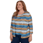 Plus Size Alfred Dunner Tuscany Two In One Abstract Stripe Blouse - image 3
