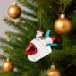 Northlight Santa in a Rocket Ship Glass Christmas Ornament - image 3