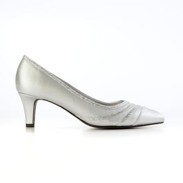 Womens Easy Street Nobel Heels - Silver Satin