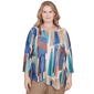 Plus Size Alfred Dunner Summer Solstice Stained Glass Blouse - image 1