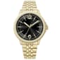 Mens Gold-Tone Black Sunray Dial Watch - 50560G-07-G27 - image 1