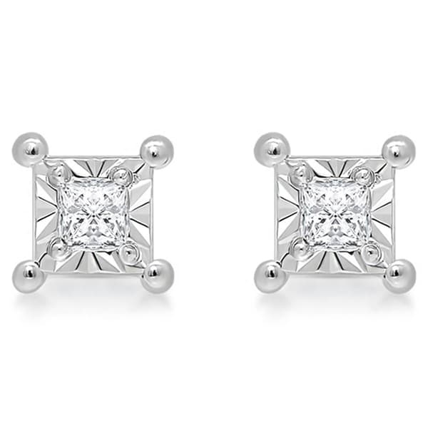 Diamond Classics™ White Gold Princess Cut Diamond Stud Earrings
