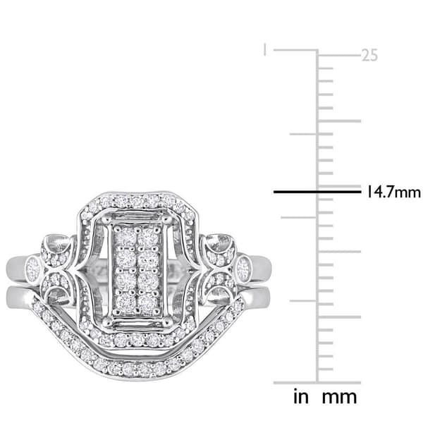 Diamond Classics™ 3/8ctw. Diamond Sterling Silver Bridal Ring Set