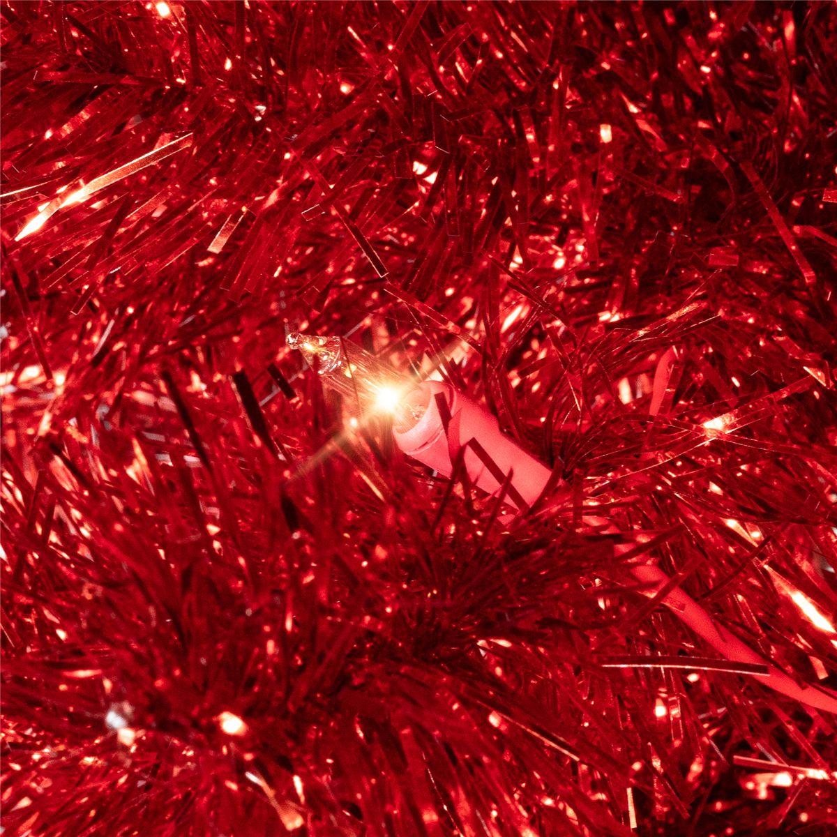 Northlight 3ft. Pre-Lit Red Artificial Tinsel Christmas Tree