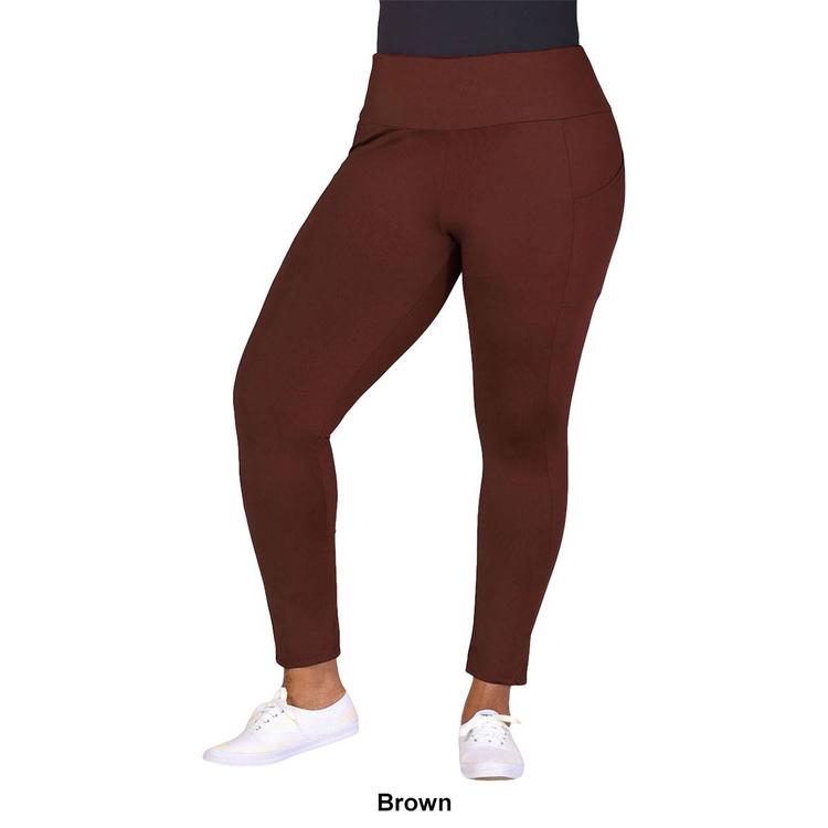 Plus Size 24/7 Comfort Apparel Side Pocket Yoga Leggings