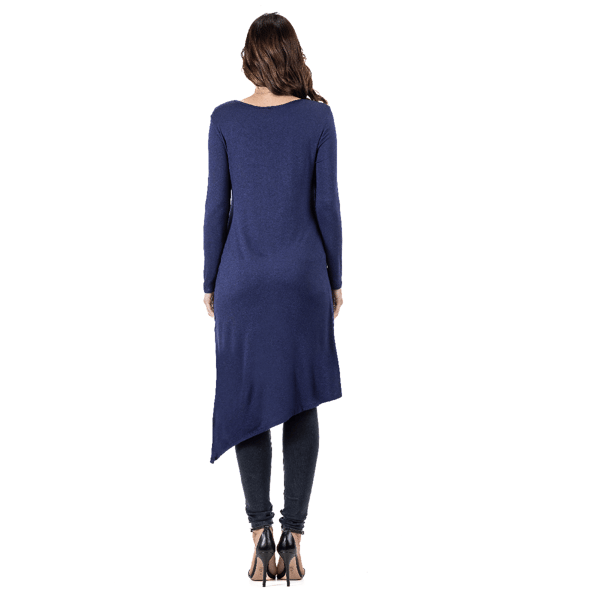 Womens 24/7 Comfort Apparel Knee Length Asymmetrical Tunic Top