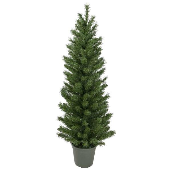4'' Potted Virginia Pine Walkway Slim Artificial Christmas Tree - - image 