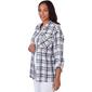 Womens Ruby Rd. Batik Blush Button Front Plaid Crepe Jacket - image 3