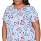 Plus Size Alfred Dunner Lady Liberty American Flag Hearts Blouse - image 5