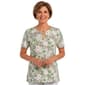 Womens Emily Daniels Short Sleeve Floral Jacquard Blouse - image 1