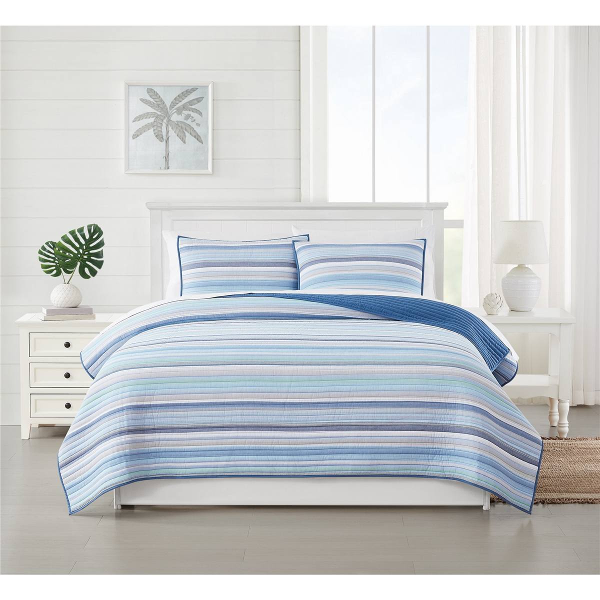 Oceanfront Resort Clearwater Yarn Dye Stripe 3pc. Quilt Set